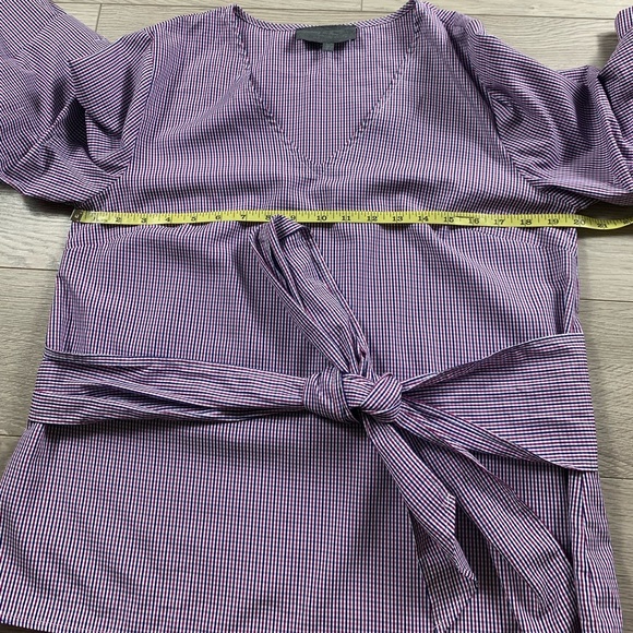 Anthropologie Sunday in Brooklyn Balloon Sleeve Check Ruffled Blouse Top - Picture 11 of 12